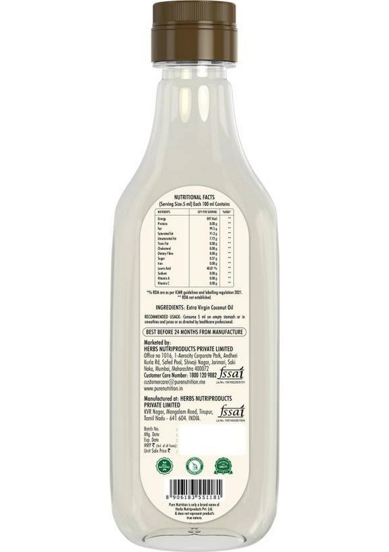 Pure Nutrition Cold Pressed Virgin Coconut Oil 1000Ml Pet Bottle (1 L)