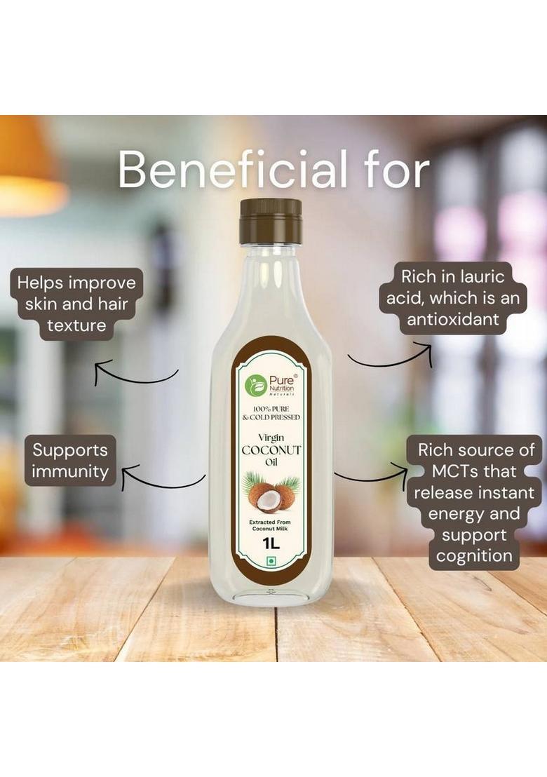 Pure Nutrition Cold Pressed Virgin Coconut Oil 1000Ml Pet Bottle (1 L)