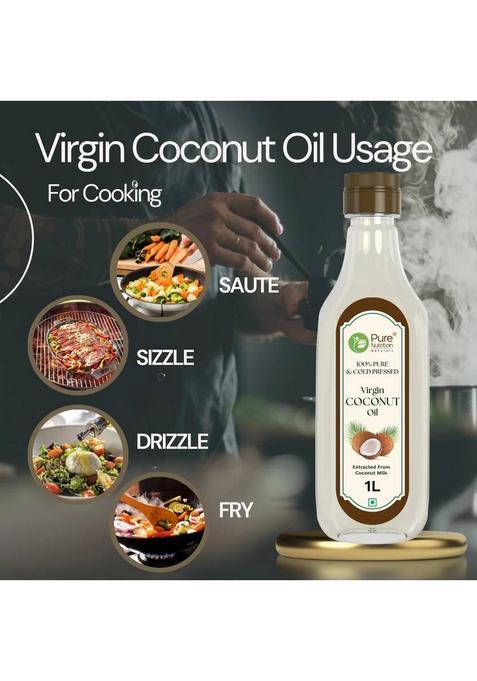 Pure Nutrition Cold Pressed Virgin Coconut Oil 1000Ml Pet Bottle (1 L)