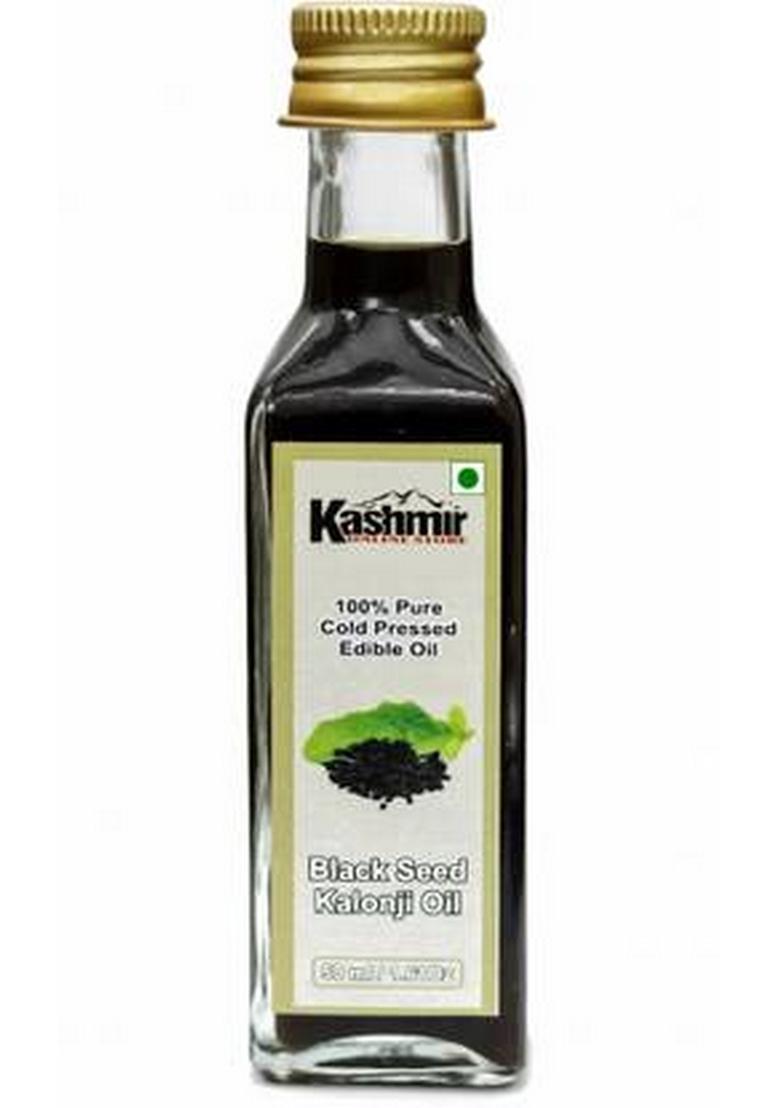 Kashmir Online Store Wood Pressed Kalonji Oil (Black Seed Oil) For Cooking Skin,Face,Hair Growth Canola Glass Bottle (50 Ml)