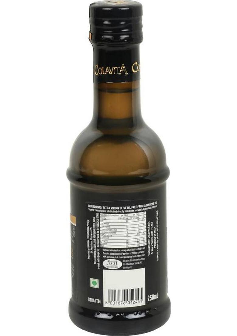 Colavita Premium Selection Cold Production Italian Extra Virgin Olive Oil Glass Bottle (250 Ml)