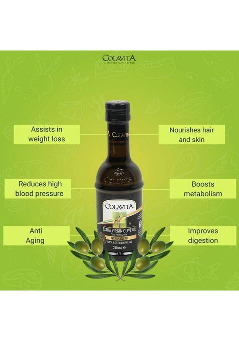 Colavita Premium Selection Cold Production Italian Extra Virgin Olive Oil Glass Bottle (250 Ml)