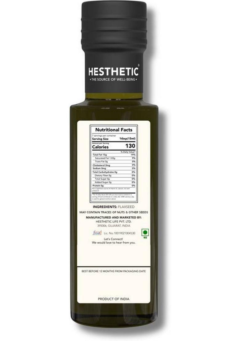 Hesthetic Premium Cold Pressed Flaxseed Oil Glass Bottle (100 Ml)