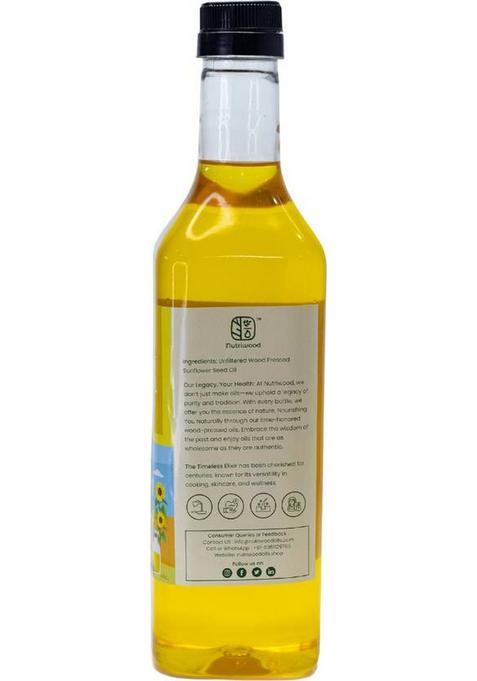 Nutriwood Wood Pressed Sunflower Oil | Kolhu/Kacchi Ghani/Chekku Pet Bottle (1 L)