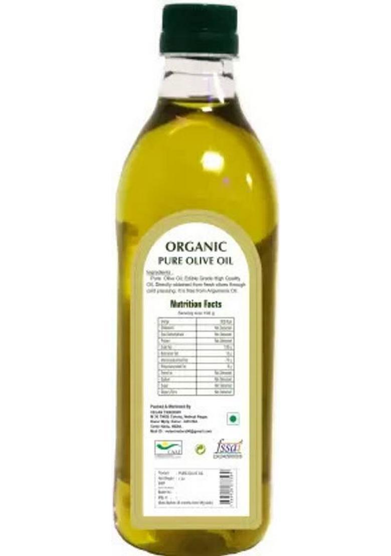 Pure And Me Organic Olive Oil (Imported From Spain) Plastic Bottle (1 L)