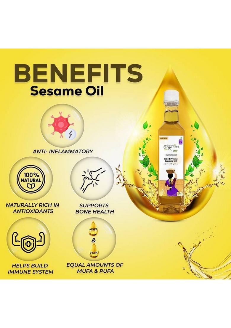 Healthify Organics Wood Pressed Black Sesame Oil Kacchi Ghani,Plastic Bottle Plastic (100 Ml)