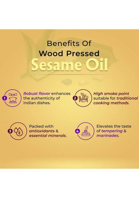 Healthify Organics Wood Pressed Black Sesame Oil Kacchi Ghani,Plastic Bottle Plastic (100 Ml)