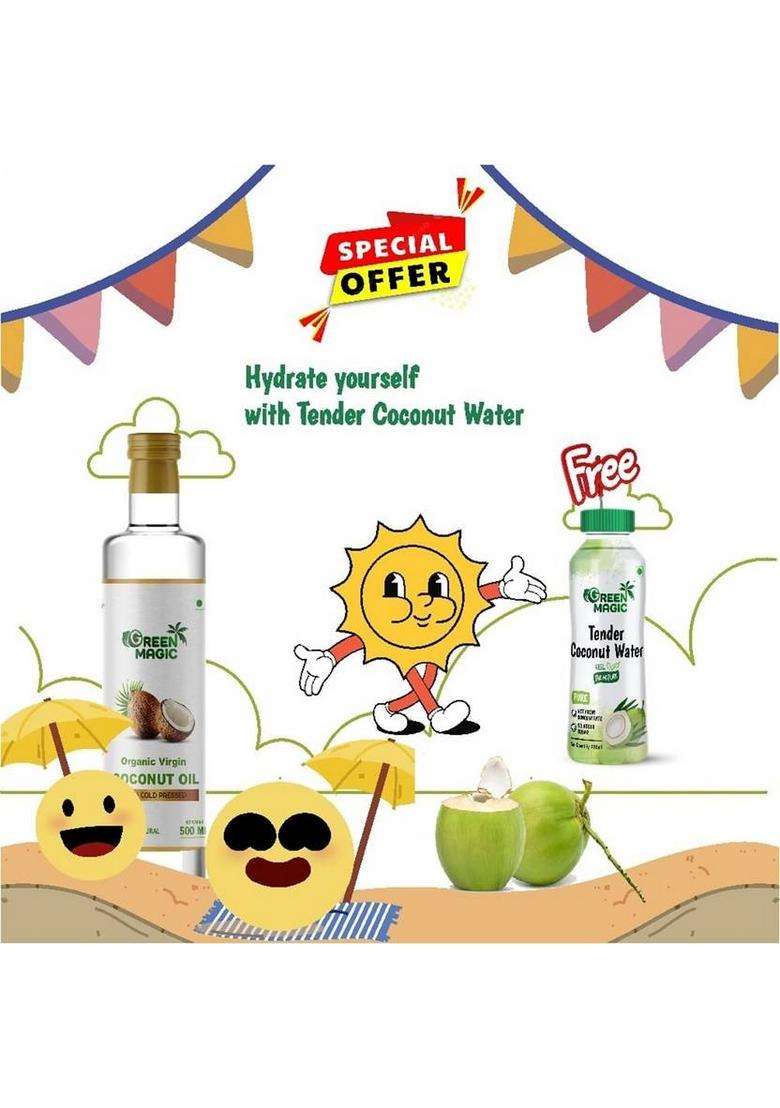 Green Magic Organic Virgin Coconut Oil 500 Ml Pet Bottle (0.5 Ml) - Indya