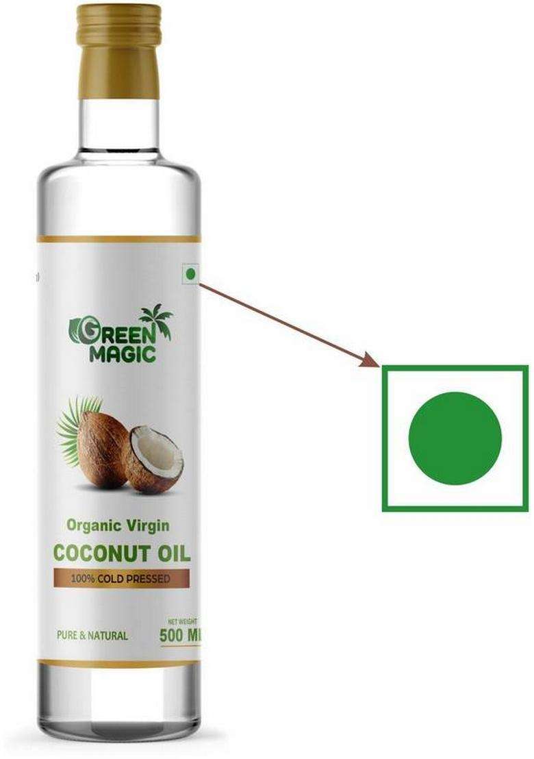 Green Magic Organic Virgin Coconut Oil 500 Ml Pet Bottle (0.5 Ml) - Indya