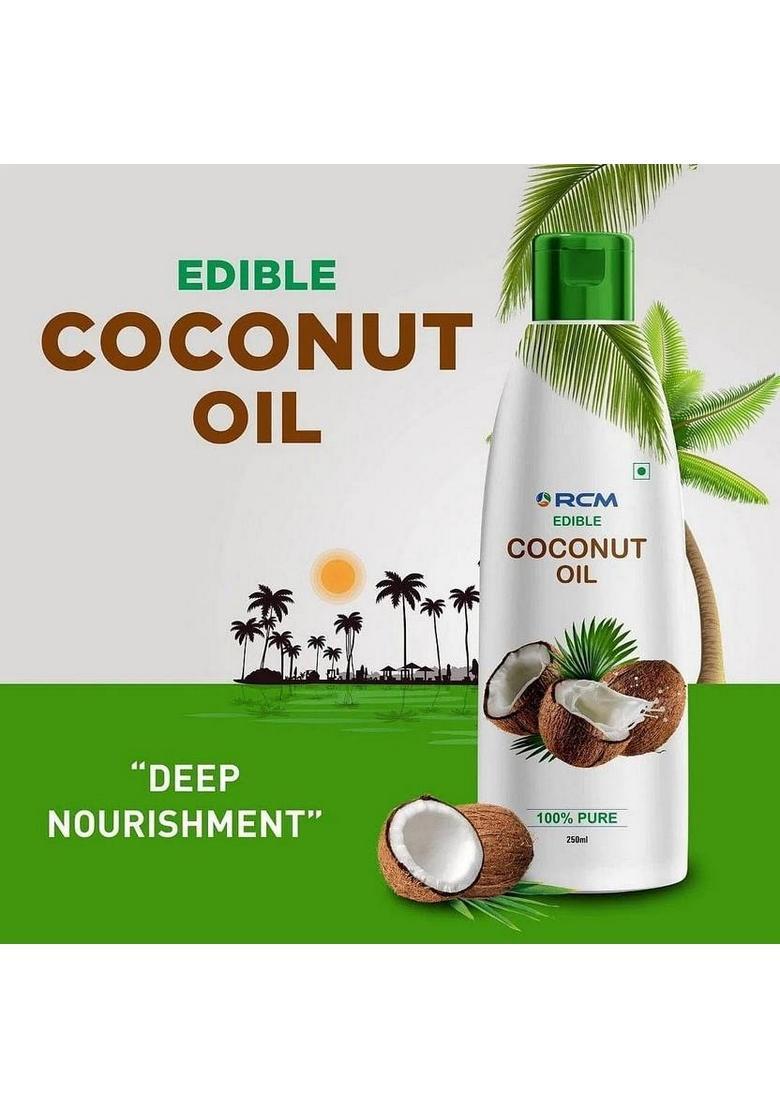 Rcm Edible Coconut Oil 100% Pure Plastic Bottle (250 Ml)