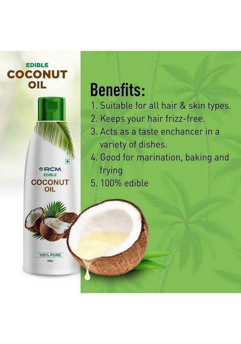 Rcm Edible Coconut Oil 100% Pure Plastic Bottle (250 Ml)