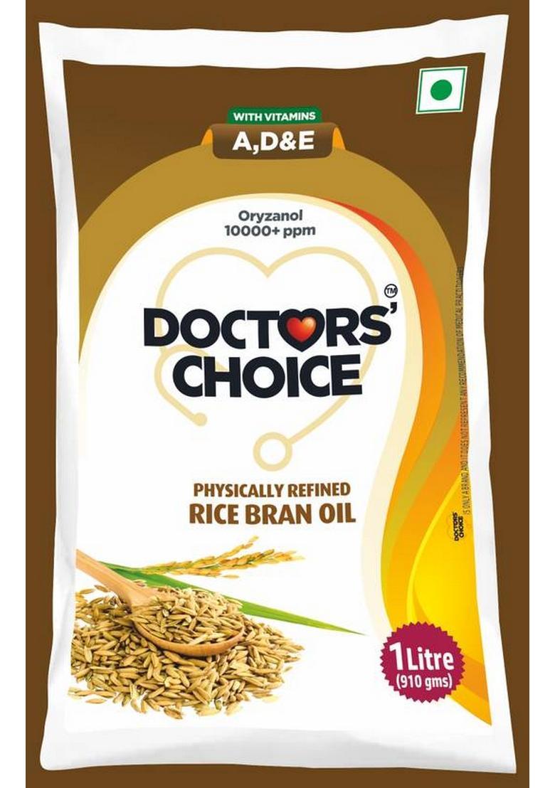 Doctors Choice Refined Rice Bran Oil Pouch (1 L)