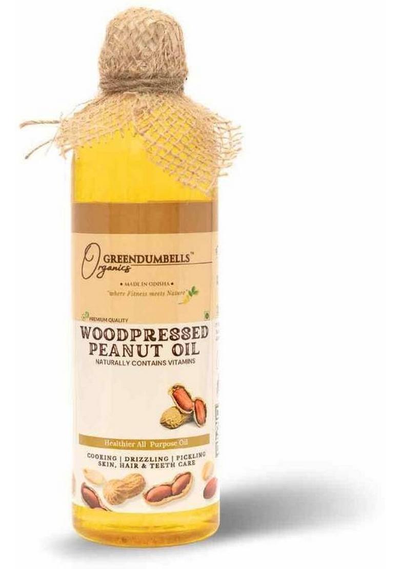 Greendumbells Organics Wood Pressed Groundnut Oil 500Ml | Peanut For Cooking Edible Plastic Bottle (500 Ml)