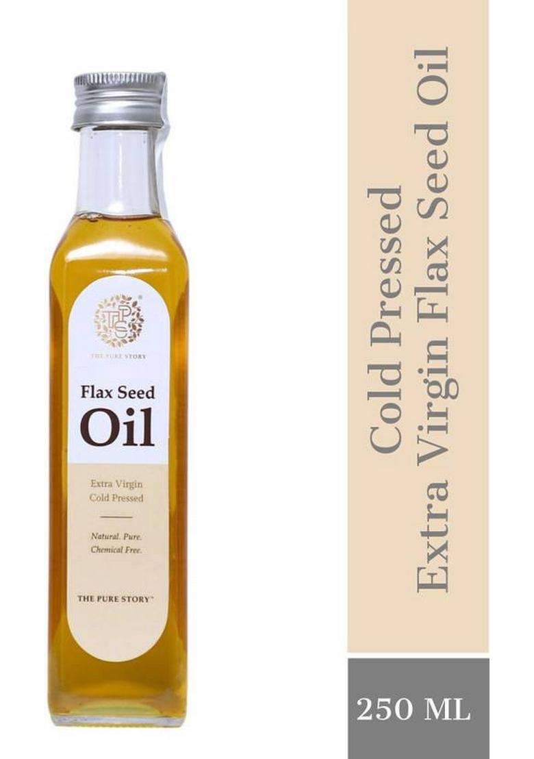 The Pure Story 100% Cold Pressed Flaxseed Oil Glass Bottle (250 Ml) - Indya