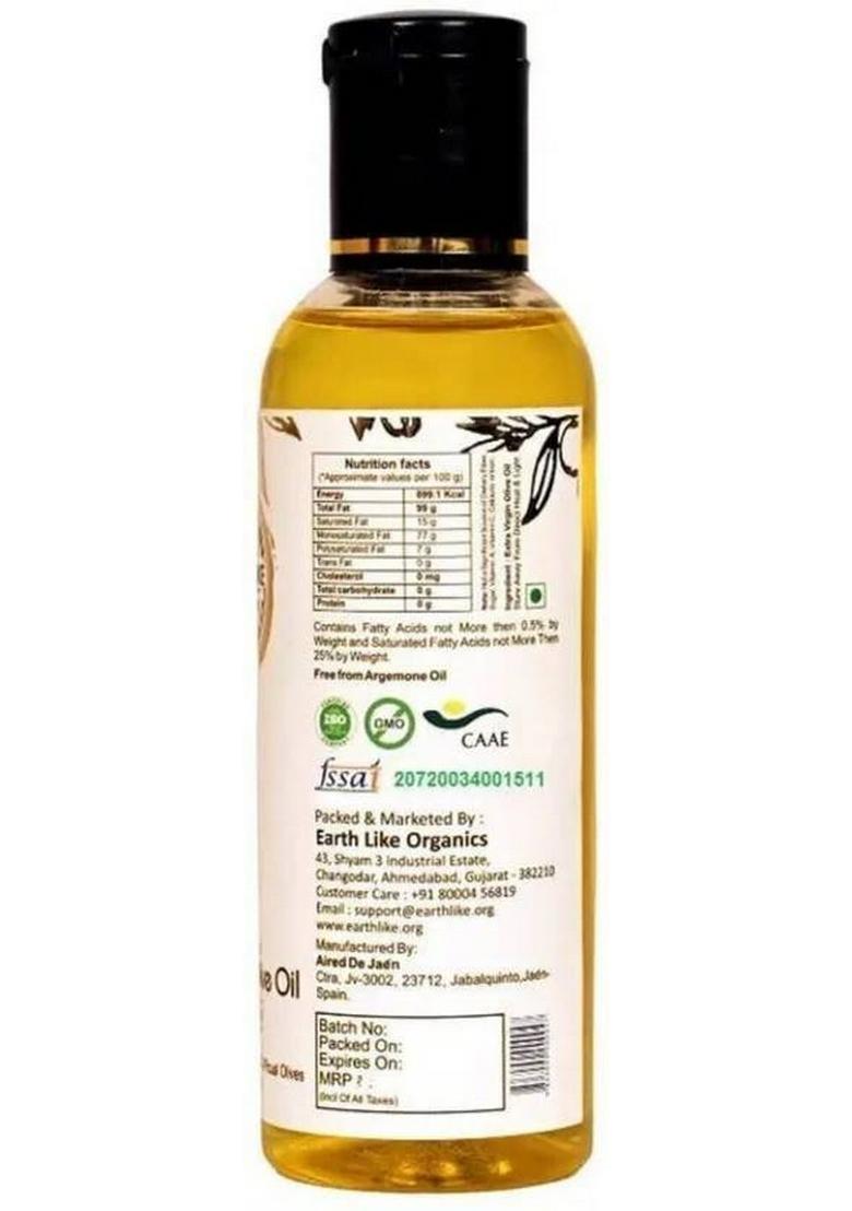 Earth Like Extra Virgin Olive Oil Pet Bottle | Cooking Sking Care Hair (2 X 100 Ml)