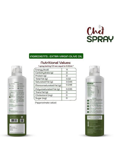 Chefspray Extra Virgin Cooking Oil Spray Olive Can (200 Ml)