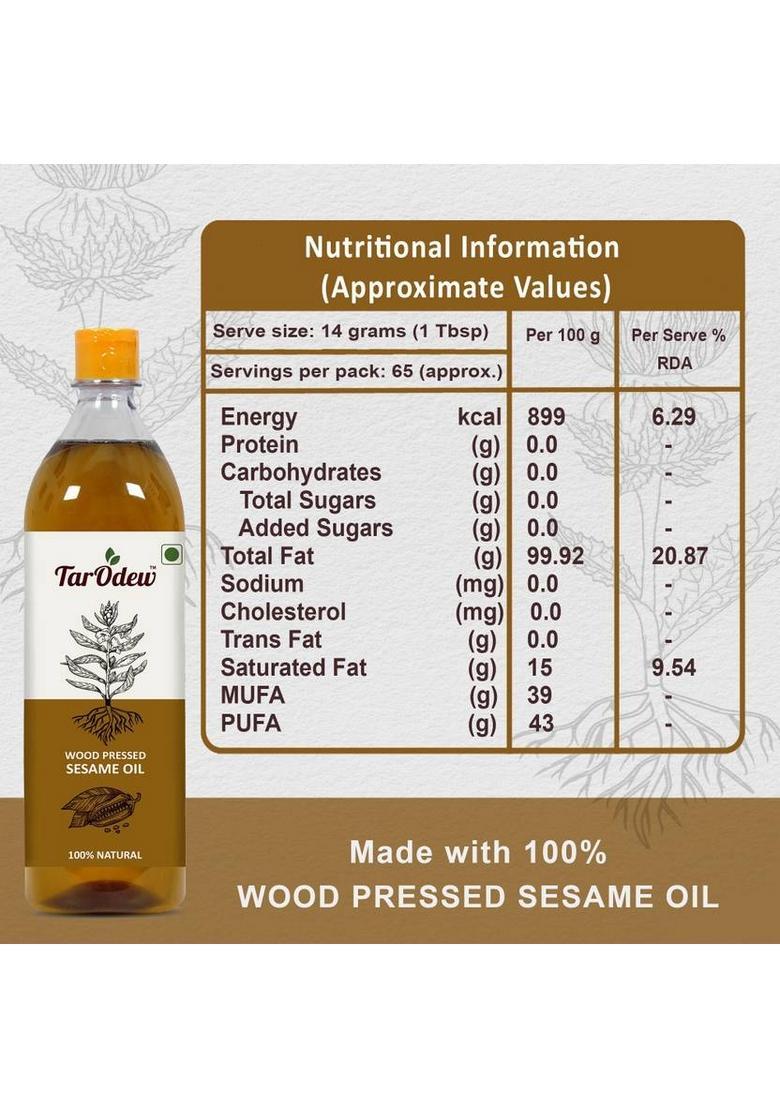Tarodew Wood Pressed Sesame Oil Pet Bottle (1 L)