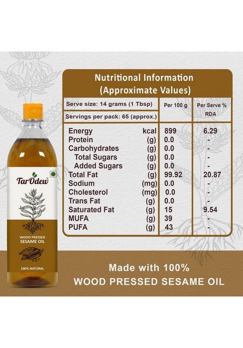 Tarodew Wood Pressed Sesame Oil Pet Bottle (1 L)