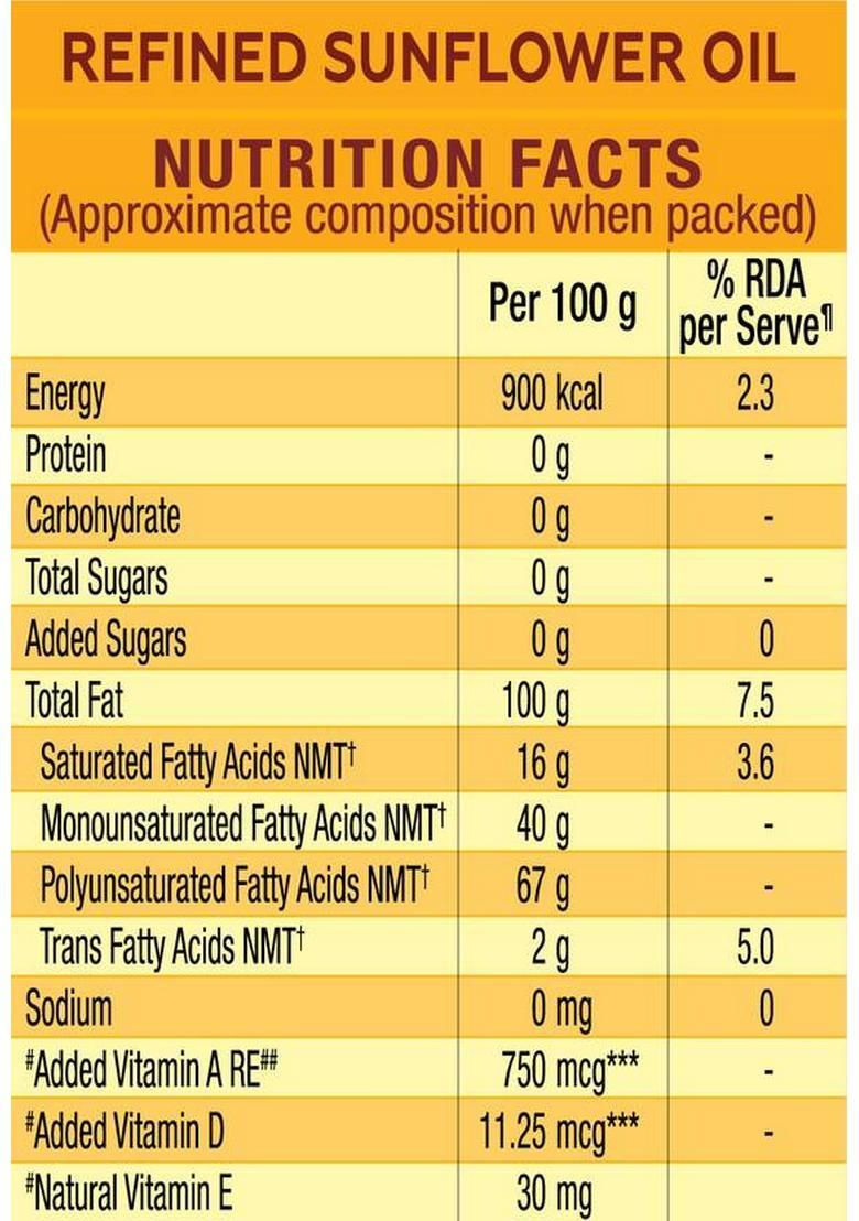 Nature Fresh Refined Sunflower Oil Pouch (800 G)