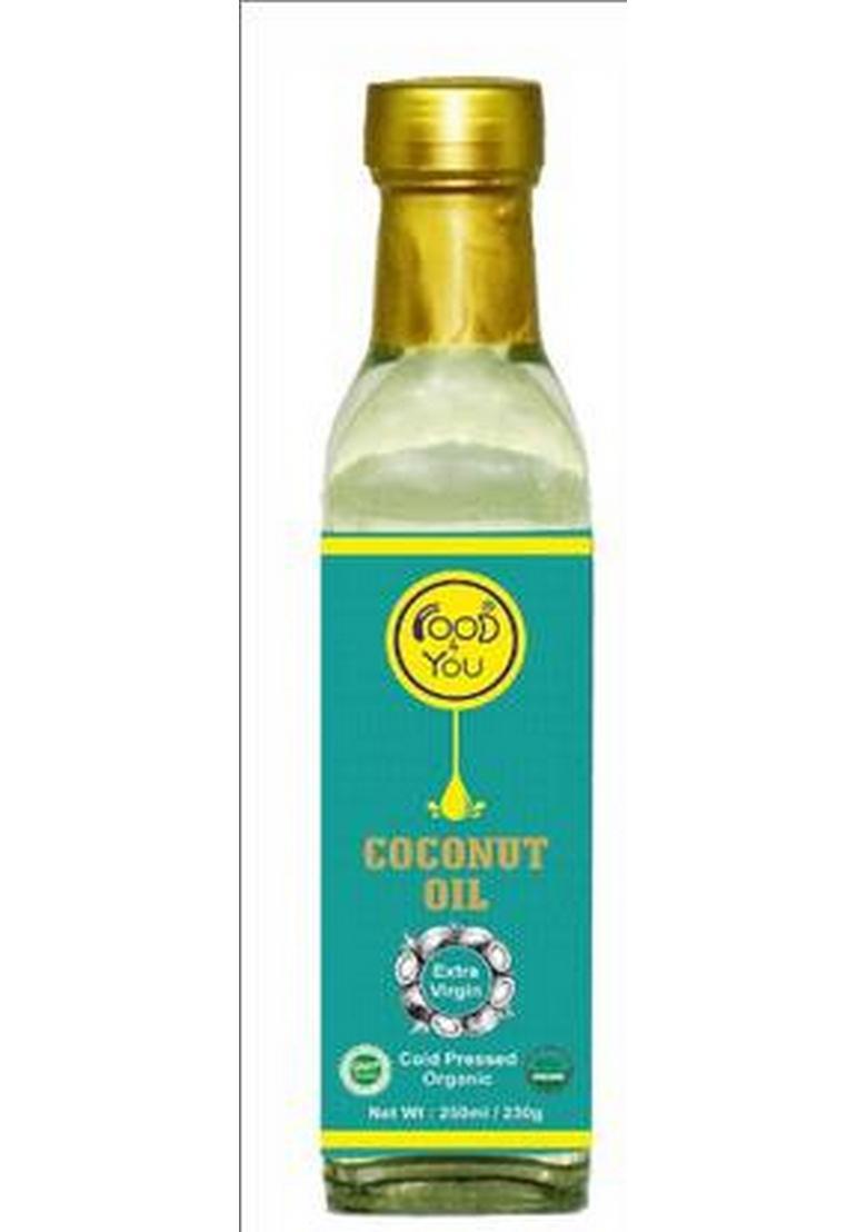 Food 4 You Coconut Oil 250Ml,Pack Of 1 (Imported) Glass Bottle (250 Ml)