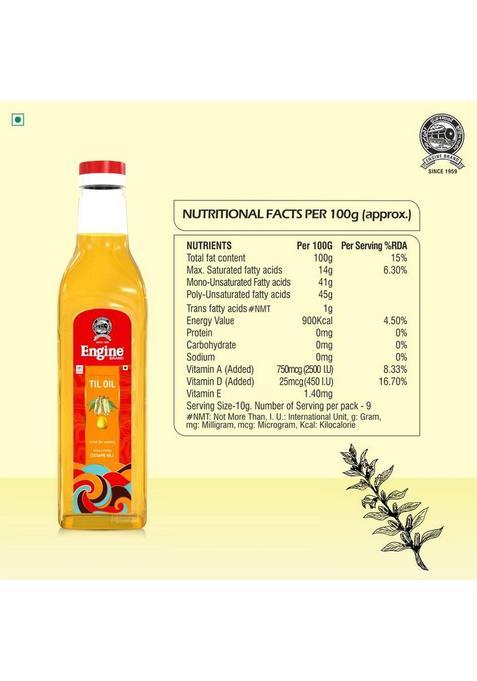 Engine Single Pressed Seeds Til(Sesame) Oil Sesame Plastic Bottle (500 Ml)