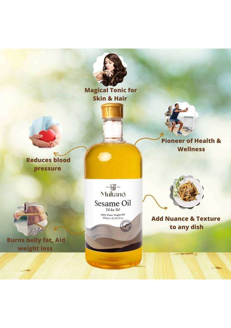 Multano Pro Cold Pressed Sesame Oil Til Ka Tel Pet Bottle (220 Ml) - Indya
