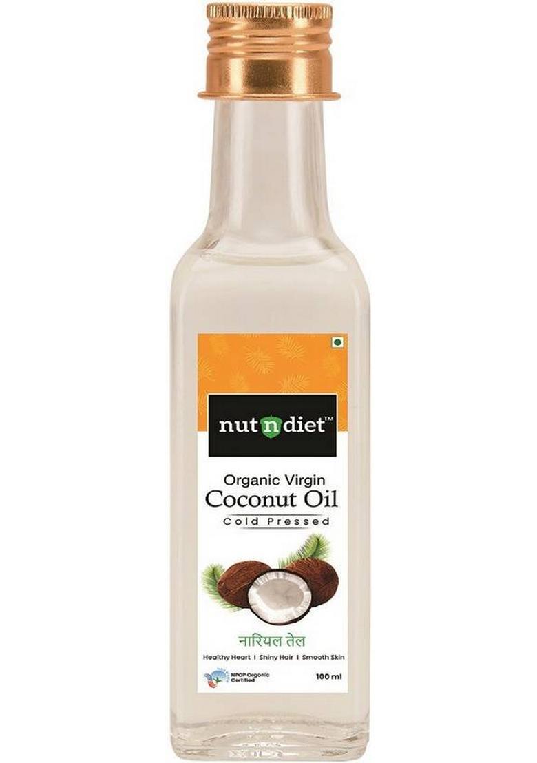 Nutndiet Pure Organic Coconut Oil For Baby Massage, Hair Care, Skin Care And Cooking, Glass Bottle (100 Ml)