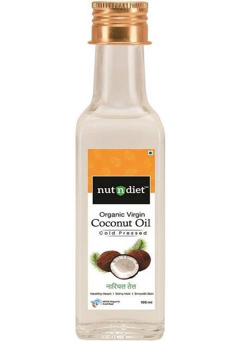 Nutndiet Pure Organic Coconut Oil For Baby Massage, Hair Care, Skin Care And Cooking, Glass Bottle (100 Ml)