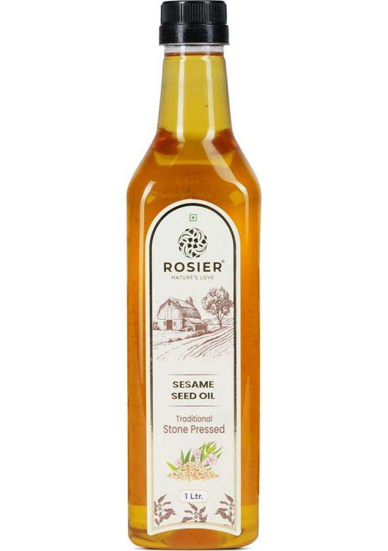 Rosier Wood Pressed Organic Sesame Oil 1Ltr Pure, Natural & Healthy Pet Bottle (1 L) - Indya