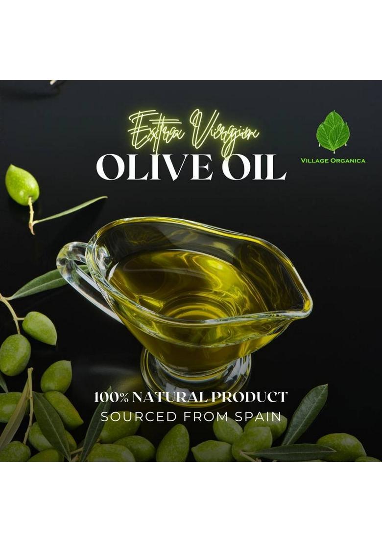Village Organica Extra Virgin Olive Oil | Cold Pressed Glass Bottle (500 Ml)