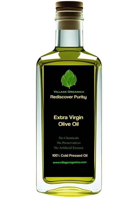 Village Organica Extra Virgin Olive Oil | Cold Pressed Glass Bottle (500 Ml)