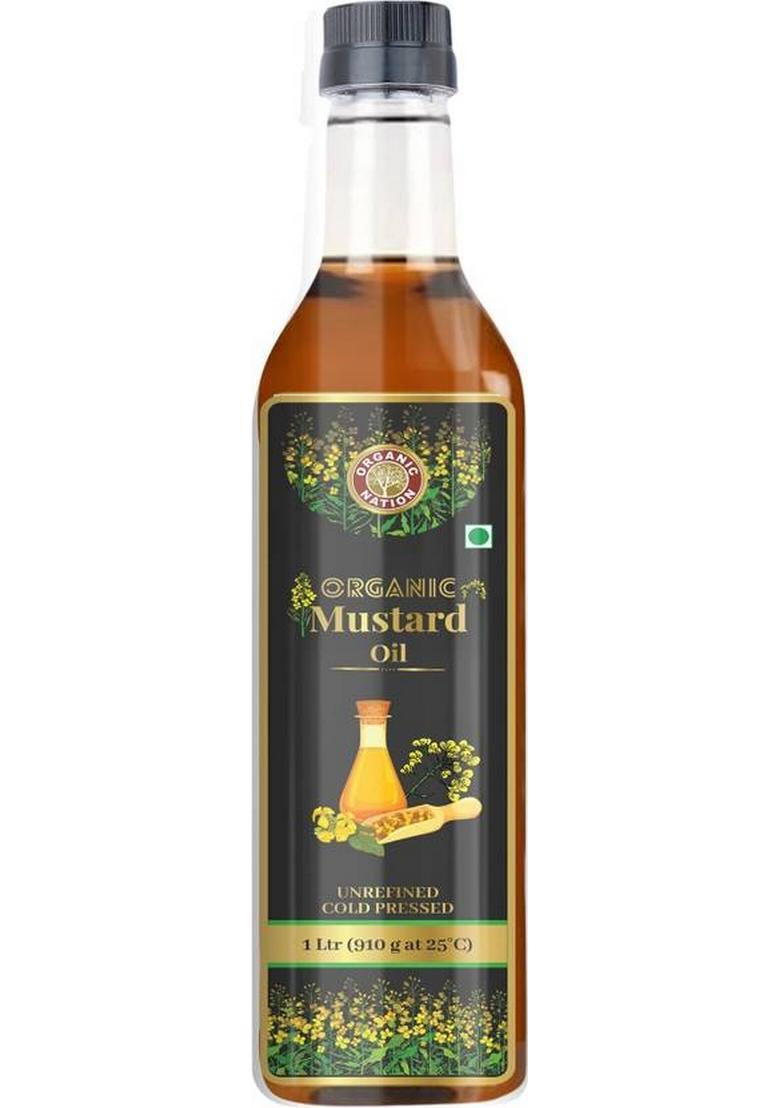 Organic Nation Kachi Ghani Mustard Oil Plastic Bottle (1 L)