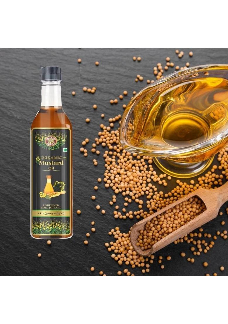 Organic Nation Kachi Ghani Mustard Oil Plastic Bottle (1 L)