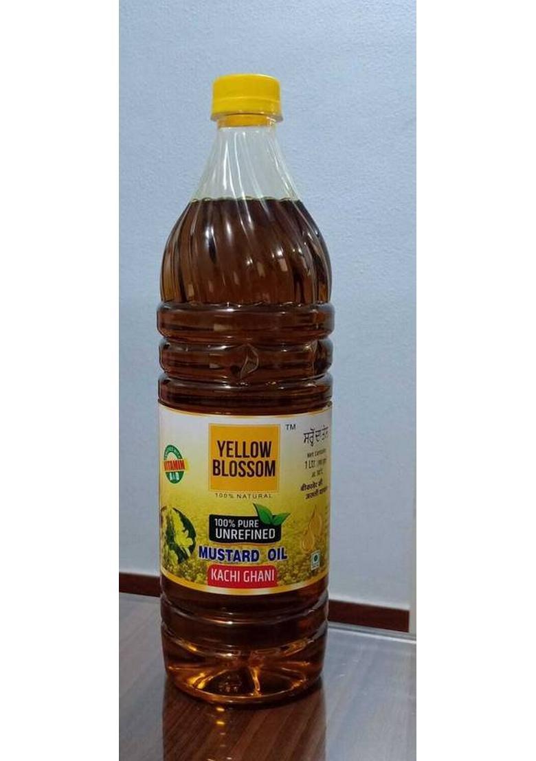 Yellow Blossom Kachi Ghani Mustard Oil Plastic Bottle (1 L)