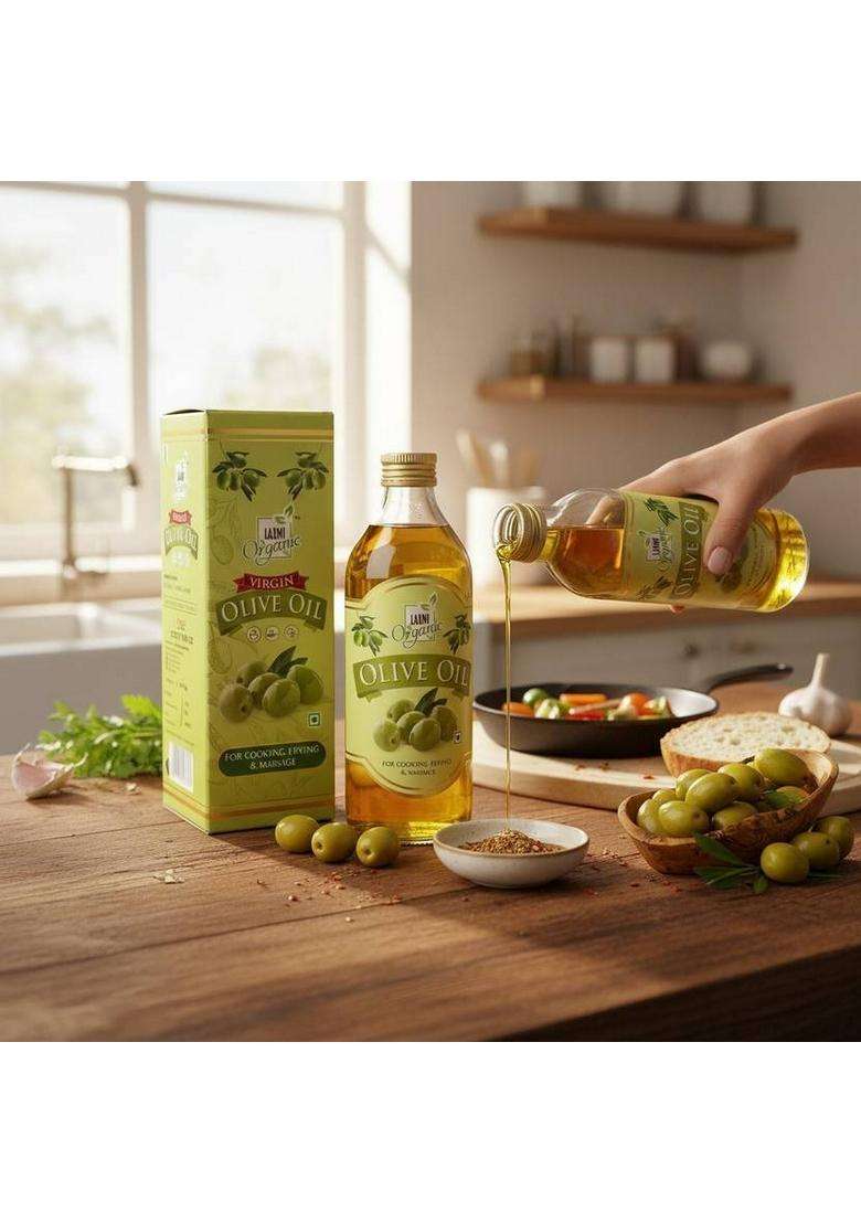Laxmi Organic Extra Virgin For Cooking Edible Olive Oil Pet Bottle (500 Ml) - Indya