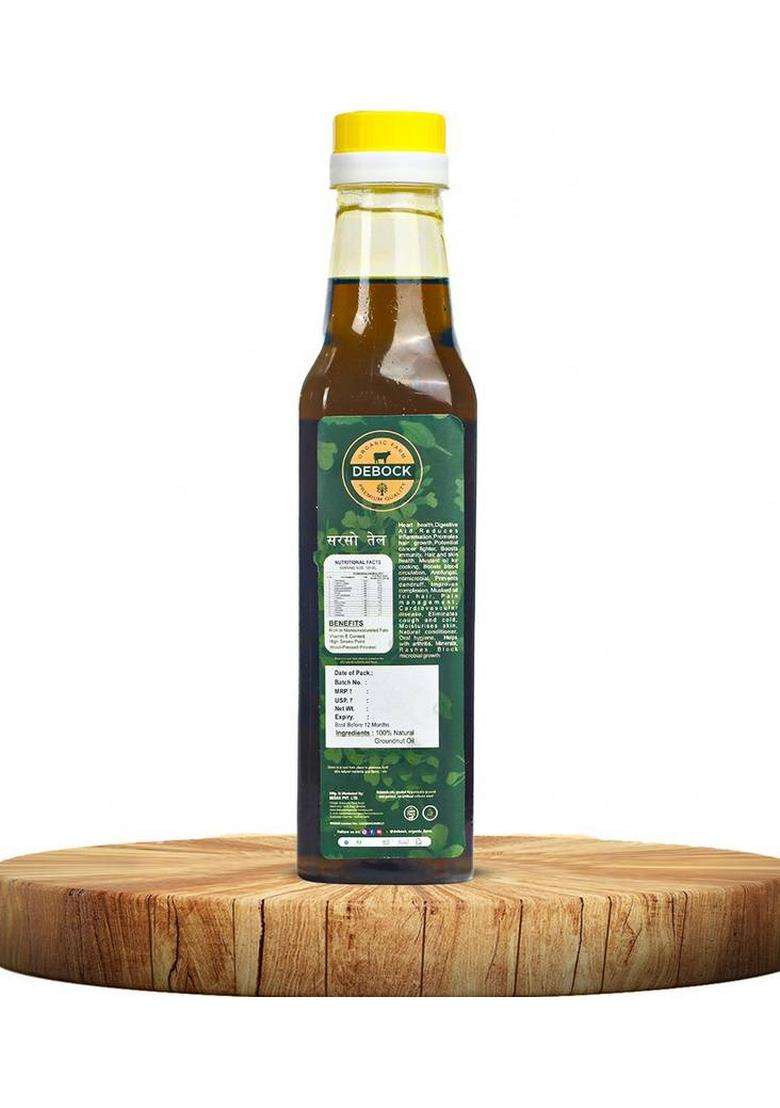 Debock Organic Farm Cold Pressed Kachi Ghani Mustard Oil | Pure Sarso Ka Tel|Pure & Natural Pet Bottle (500 G) - Indya