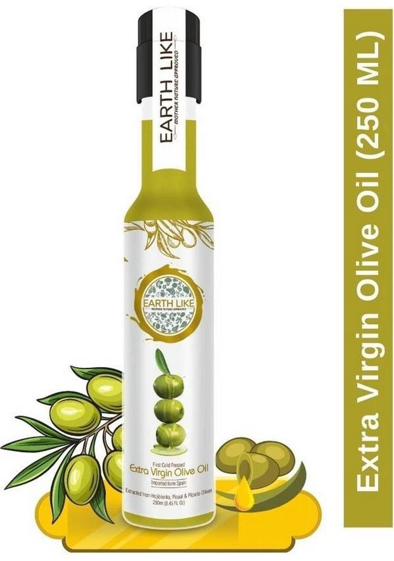 Earth Like Organics Extra Virgin Olive Oil For Hair Care| Skin Baby Care|Cooking Plastic Bottle (250 Ml)