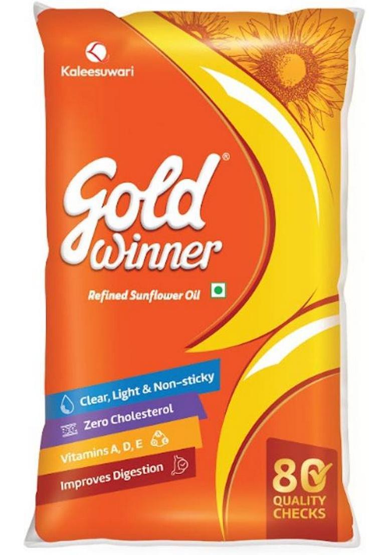 Gold Winner Refined Sunflower Oil Pouch (1 L)