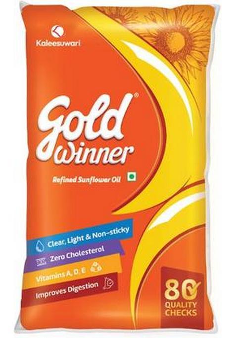 Gold Winner Refined Sunflower Oil Pouch (1 L)