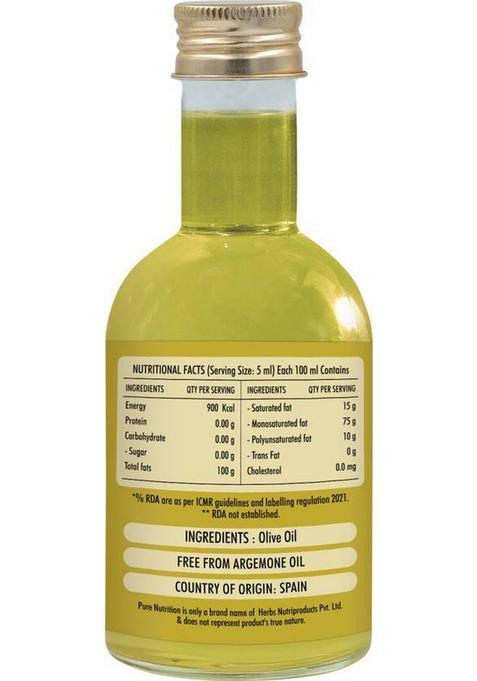 Pure Nutrition Extra Light Olive Oil 250Ml | 100% Ideal For Cooking, Salads, Skin & Hair Pet Bottle (250 Ml)