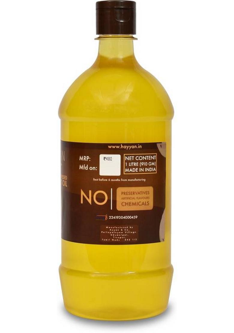 Hayyan Cold Pressed Unrefined Groundnut Oil Plastic Bottle (1000 Ml)