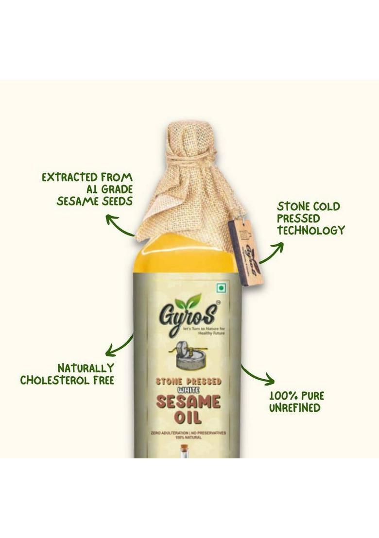 Gyros Cold Pressed White Sesame Oil | Stone Pure & Unrefined Til