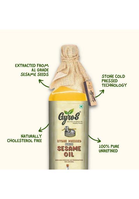 Gyros Cold Pressed White Sesame Oil | Stone Pure & Unrefined Til
