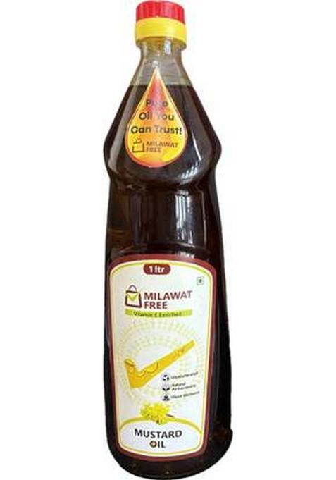 Milawat Free Mustard Oil, Vitamin E Enriched, Heart Healthy, 1 Ltr Oil Plastic Bottle (1 L)