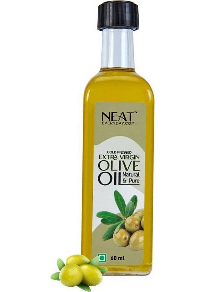 Neat Everyday Extra Virgin Olive Oil- 60Ml 100% Pure, Unrefined & Edible Oil Glass Bottle (60 Ml)