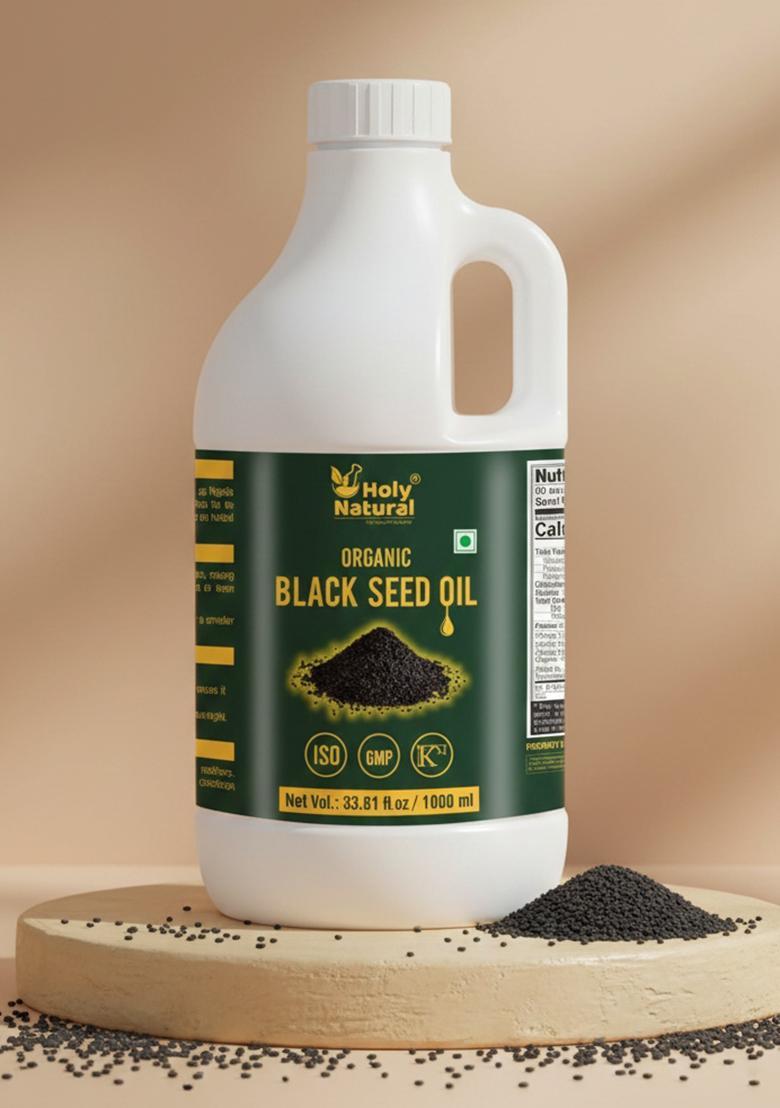 Holy Natural Organic Black Seed Oil For Edible, Hair, Skin Cumin Pet Bottle (1000 Ml)