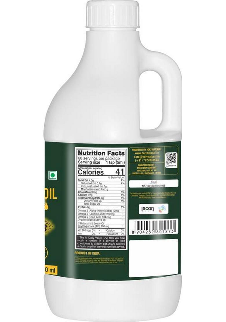 Holy Natural Organic Black Seed Oil For Edible, Hair, Skin Cumin Pet Bottle (1000 Ml)