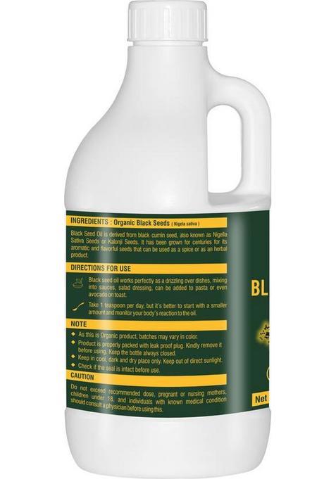 Holy Natural Organic Black Seed Oil For Edible, Hair, Skin Cumin Pet Bottle (1000 Ml)