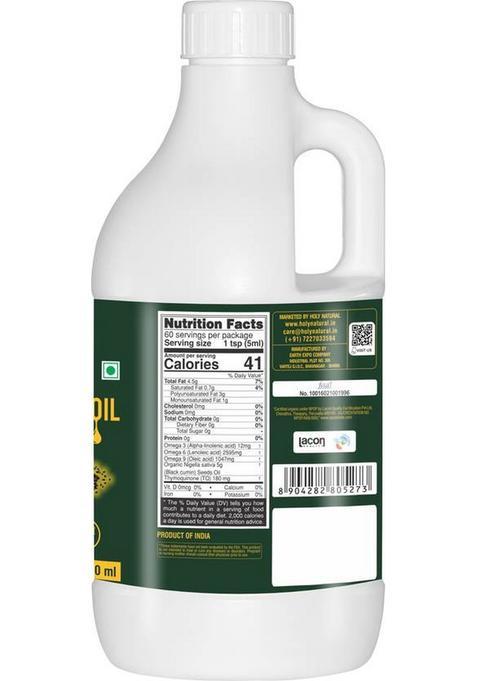 Holy Natural Organic Black Seed Oil For Edible, Hair, Skin Cumin Pet Bottle (1000 Ml)