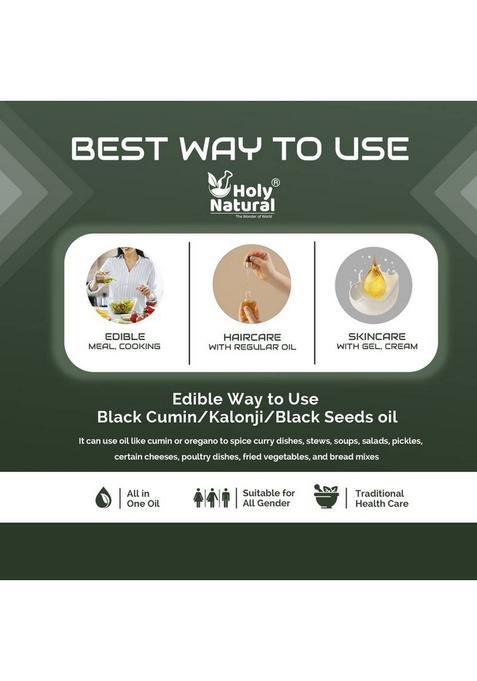 Holy Natural Organic Black Seed Oil For Edible, Hair, Skin Cumin Pet Bottle (1000 Ml)